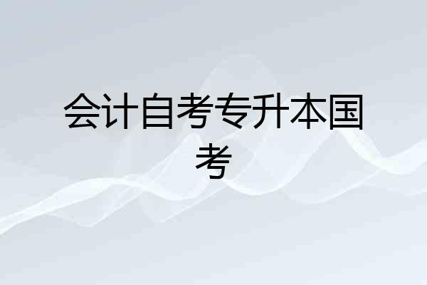 会计自考专升本国考