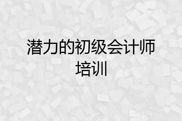 潜力的初级会计师培训