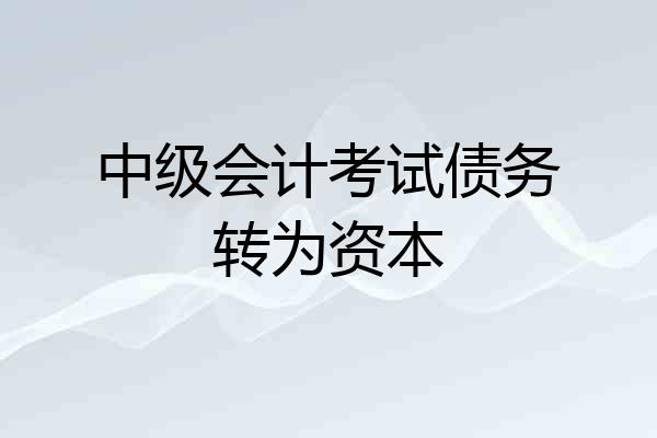中级会计考试债务转为资本