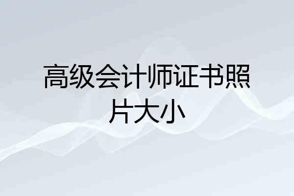 高级会计师证书照片大小