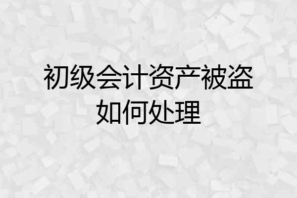 初级会计资产被盗如何处理