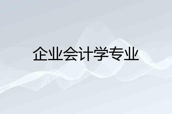 企业会计学专业