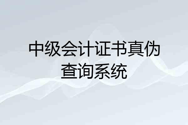 中级会计证书真伪查询系统