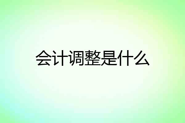 会计调整是什么