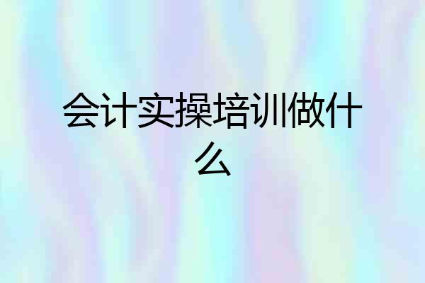 会计实操培训做什么