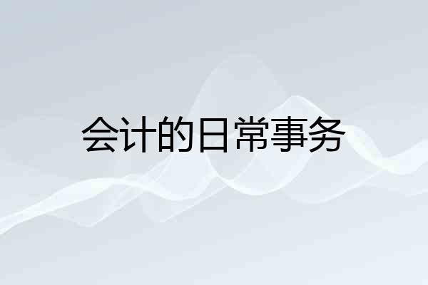 会计的日常事务