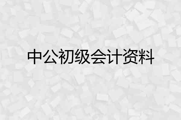 中公初级会计资料