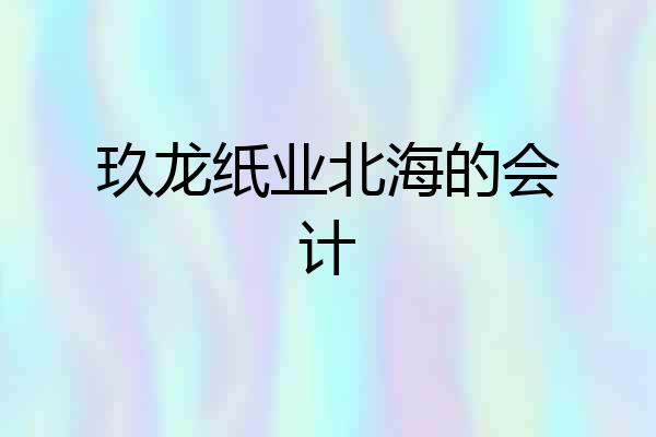 玖龙纸业北海的会计