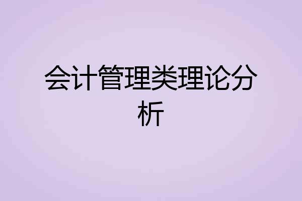 会计管理类理论分析