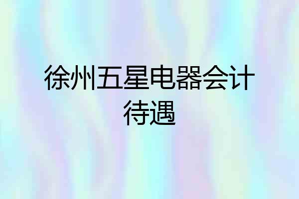 徐州五星电器会计待遇
