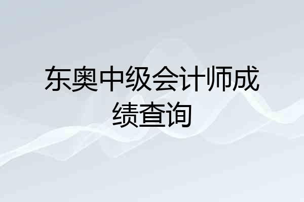 东奥中级会计师成绩查询