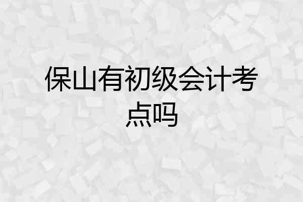 保山有初级会计考点吗