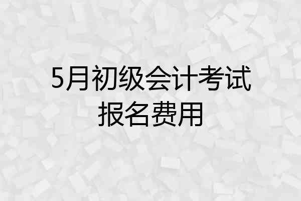 5月初级会计考试报名费用