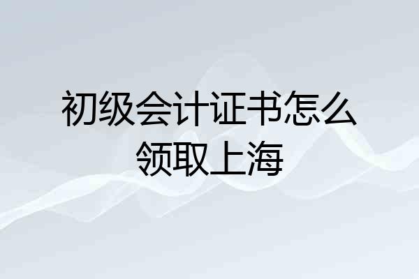初级会计证书怎么领取上海