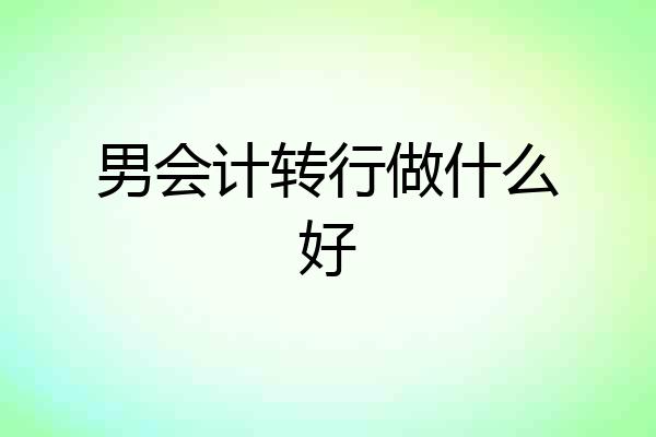 男会计转行做什么好