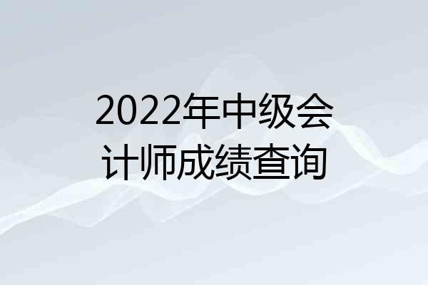 2022年中级会计师成绩查询