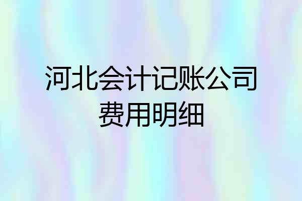 河北会计记账公司费用明细