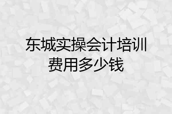 东城实操会计培训费用多少钱