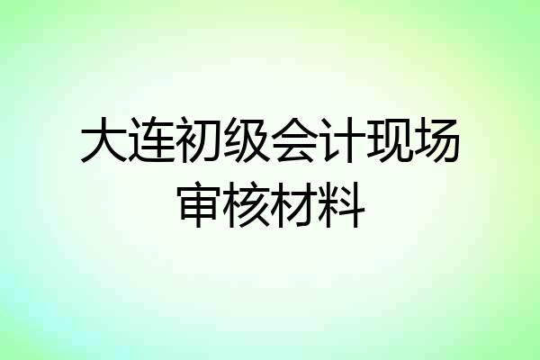 大连初级会计现场审核材料