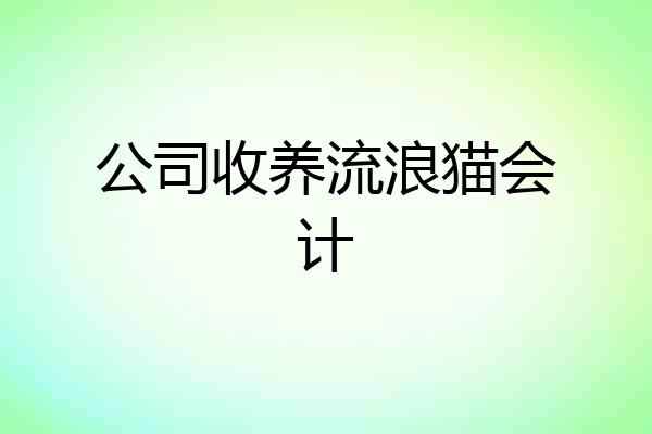 公司收养流浪猫会计