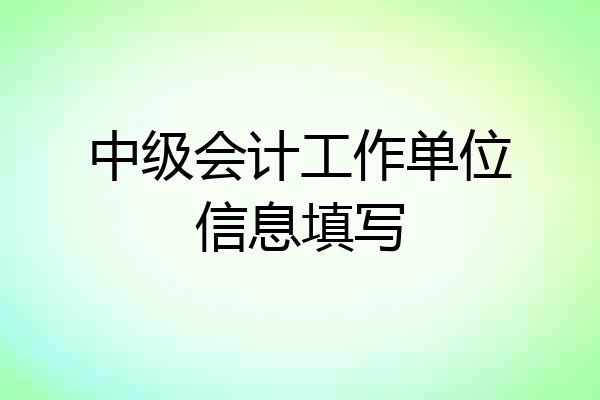 中级会计工作单位信息填写