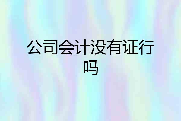 公司会计没有证行吗