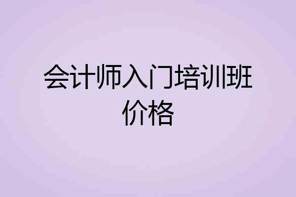 会计师入门培训班价格