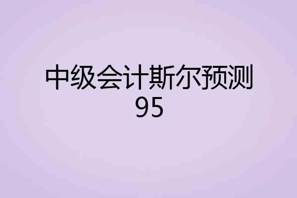 中级会计斯尔预测95