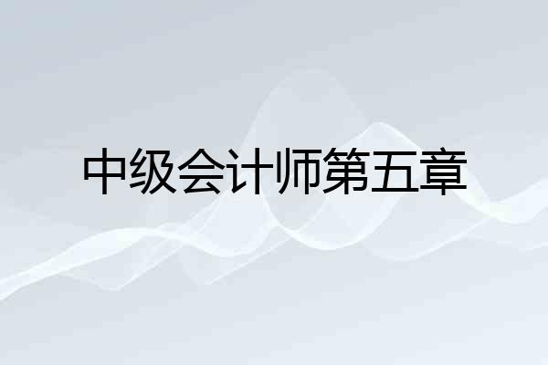 中级会计师第五章