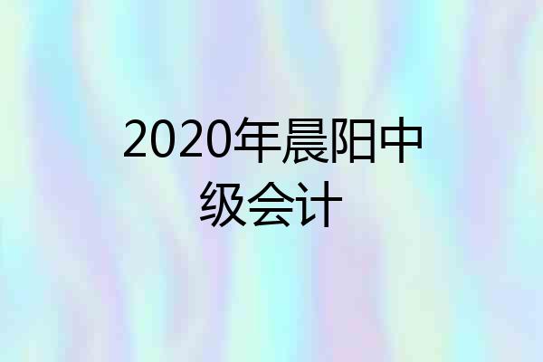 2020年晨阳中级会计