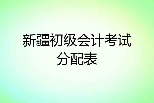 新疆初级会计考试分配表