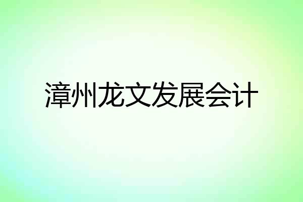 漳州龙文发展会计