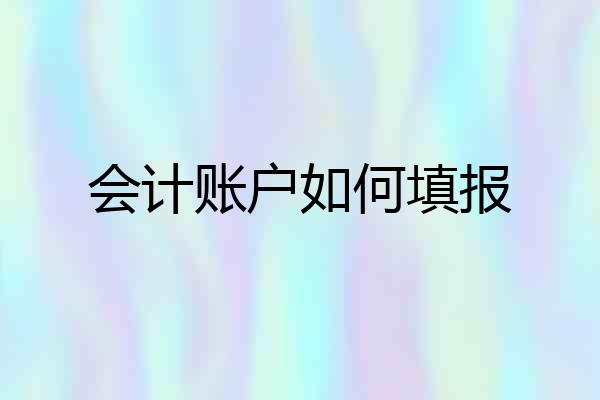 会计账户如何填报