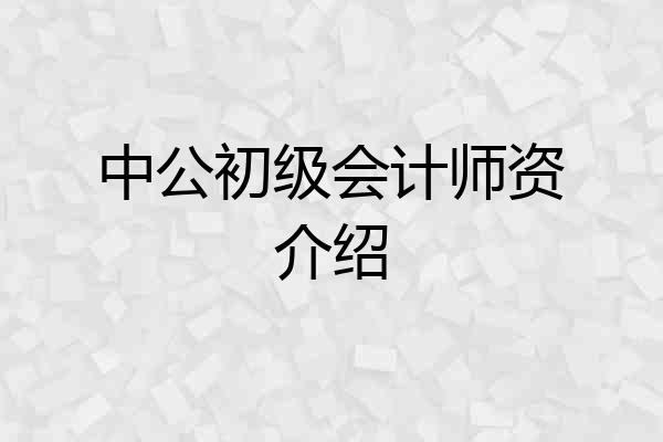 中公初级会计师资介绍
