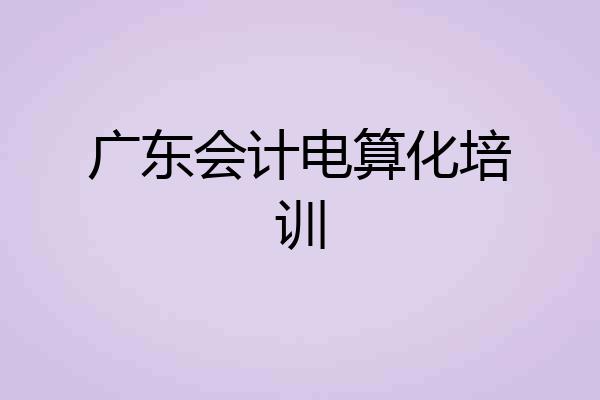 广东会计电算化培训