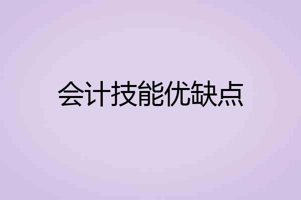 会计技能优缺点