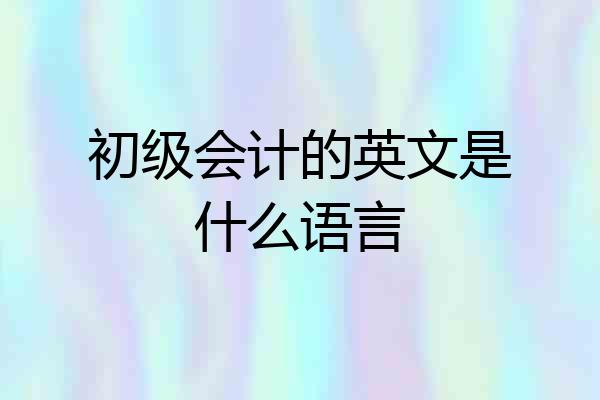 初级会计的英文是什么语言