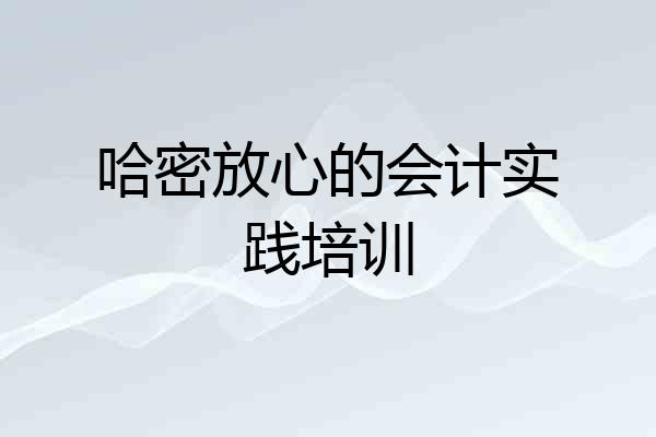 哈密放心的会计实践培训