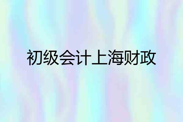 初级会计上海财政