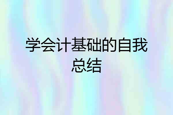 学会计基础的自我总结