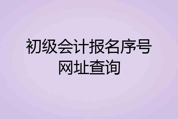 初级会计报名序号网址查询