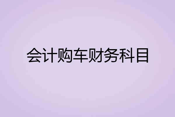 会计购车财务科目