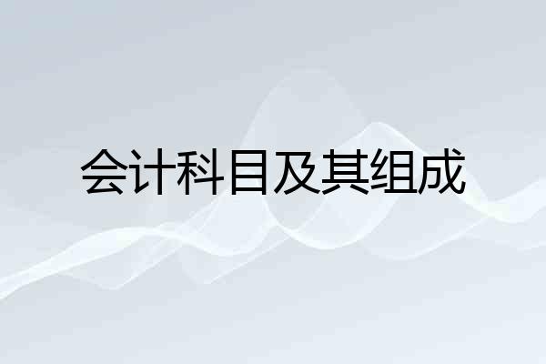 会计科目及其组成