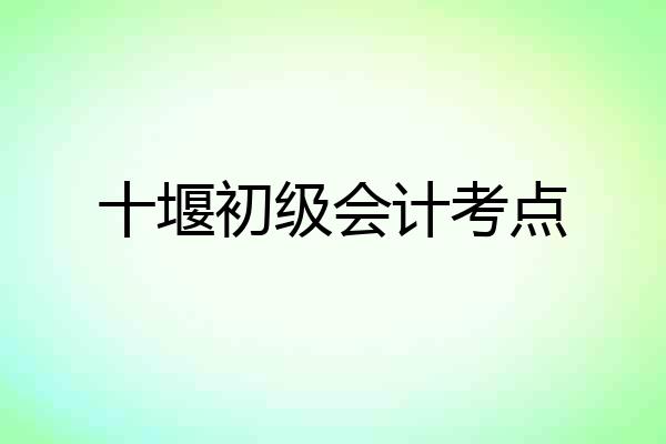 十堰初级会计考点