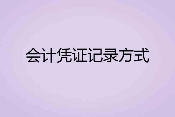 会计凭证记录方式