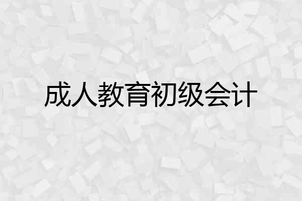 成人教育初级会计