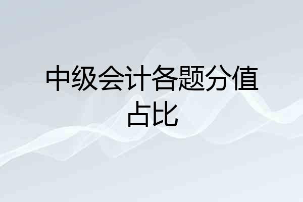 中级会计各题分值占比