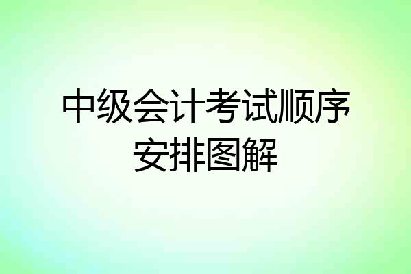 中级会计考试顺序安排图解