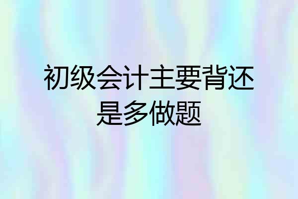 初级会计主要背还是多做题
