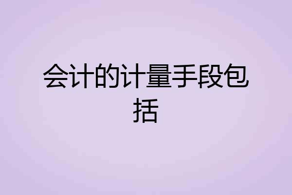 会计的计量手段包括